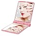 Lighted Folding Tavel Mirror Compact Led Mirrors Handheld Makeup Mini Portable Cosmetic Pocket Small Purse Size Bright Light Up In Dark Focus Illuminated For Girls (Pink)