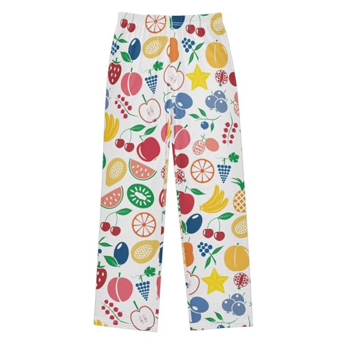 Blueberry Pineapple Boys Long Pants Soft Trousers Elastic Waist Kids Lounge Bottoms with Pockets S-XL