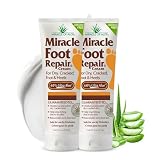 Miracle Foot Repair Cream, 4 oz Repairs Dry Cracked Heels and Feet, Diabetic-Safe, 60% Pure Ultra Aloe Moisturizes, Softens, and Repairs, Relief from Discomfort of Ingrown Toenails (2-Pack)