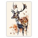 Druck-Palast Reh Tierposter - 50x70cm - Kunstdruck Poster - 