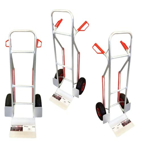 Carretilla de Carga SÚPER Ligera (Peso 5kg) Fabricada en Aluminio de 24mm, Ruedas neúmaticas de 260x85mm y Plataforma de Carga de 30x22cm, Capacidad de Carga 200kg