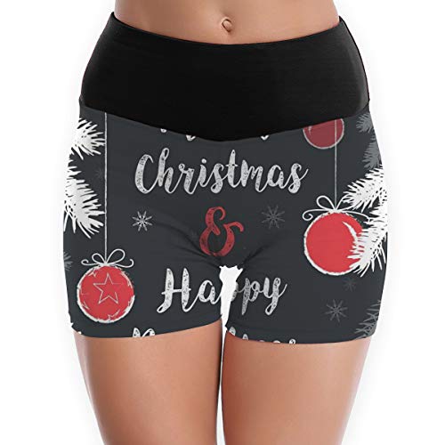 Arthur Women's Stretch Athletic Workout ShortsMerry Christmas CardWorkout Yoga Shorts S