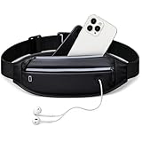 ランニング ポーチ【揺れない・防水選手・用の装備です】2025年新モデル 新デザイン ウエストポーチ ベルトが調整可能 イヤホンホール付き 大容量 軽量 ジョギング ポーチ 夜間の活動、ランニング、スマホベルト、ハイキング、通勤などに適しています (Black)