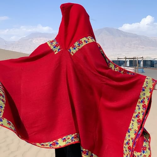 Poncho à capuche femme ample et chaud avec ouverture devant vintage - 4