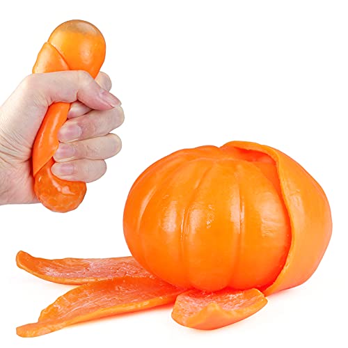 Aemotoy Stress Ball Fidget Sensory Toys for Children and Adults Stress Relief Fidget Balls with Water Beads Squeeze Squishy Balls for Boys and Girls with Autism/ADD/ADHD,Orange
