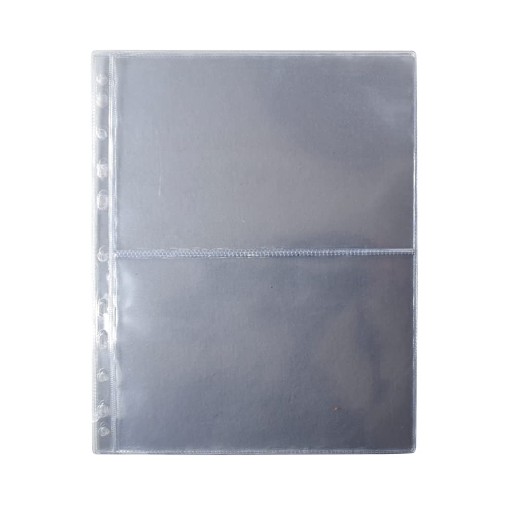 Mintage World Plastic Pocket Sheet with 2-Way Division for Currency Notes, Documents, FDCs and Stamp Sheets - Transparent | 220 x 275 mm | Pack of 5 1