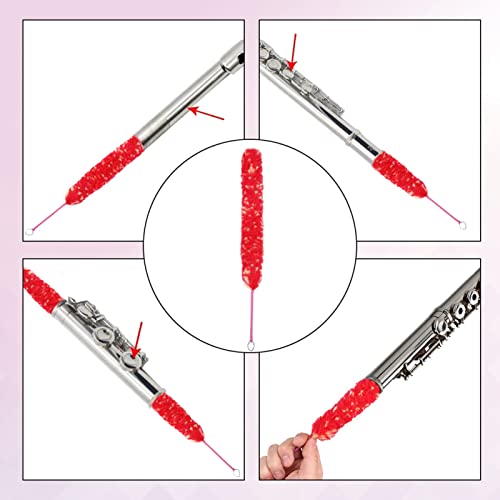 Flötenreinigung, Reinigungsbürste, Reinigungstupfer, Tragbare Flötenteile für die Reinigung des Flötenreinigers