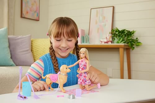 Barbie Walk & Potty enseña a cuidar mascotas con perrito que hace necesidades 5