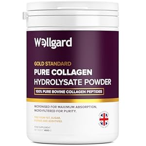 Collagen Powder, Gold Standard Bovine Collagen Peptides Powder by Wellgard – High Levels of The 8 Essential Amino Acids, Collagen Supplements, Halal & Kosher, Made in UK