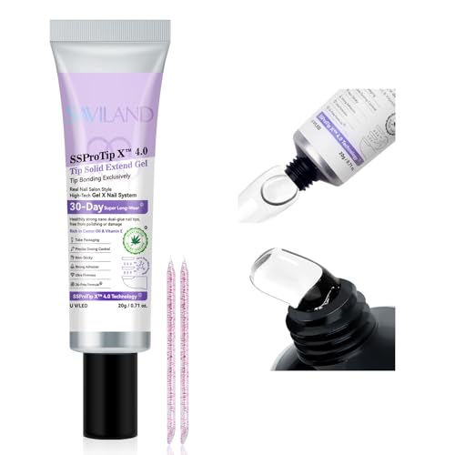 SAVILAND SSPro X Gel Nail Glue: 30-Day Long-Lasting Solid Nail Glue Gel Strong Adhesive Glues 20 g U V Curing Needed Nail for Press On DIY Manicure Home Use