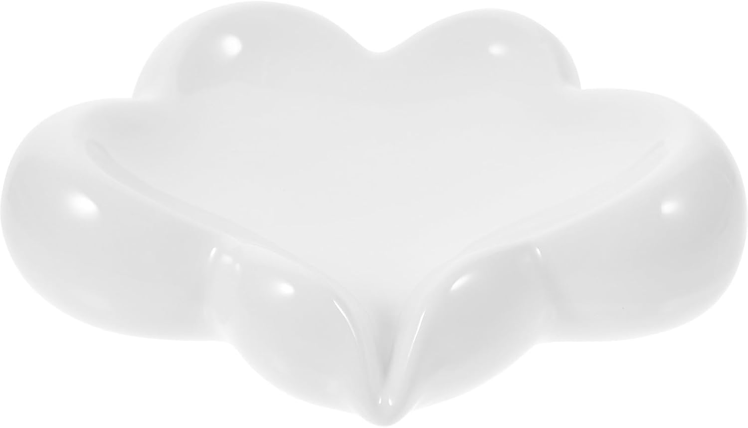 Ceramic Soap Dish Self Draining Sink Soap Holder Cloud Shape Bathroom Tray Drainage for Kitchen and Shower Countertop
