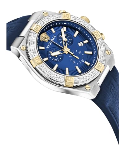 Versace V-Sporty Greca Collection Luxury Mens Watch Timepieces with a Blue Strap and Dial Featuring a Stainless Steel Case3