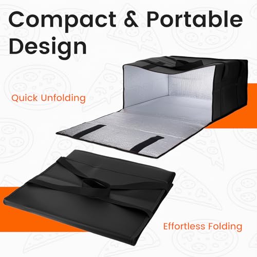 Bodaon Pizza Bags for Delivery, 20" x 20" x 10" Pizza Warmer Bags for Carry Hot, Insulated Pizza Delivery Bag for Commercial Use, Food Delivery Accessories, Thermal Carrier for Food Delivery, Black by Bodaon - Image 8