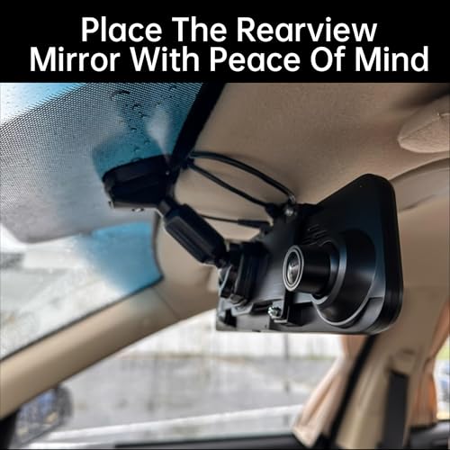 Image of Dash Cam Mirror Mount, Rear View Mirror Dash Cam Mount Back Plate Panel Kit for 5.5 inch - 12 inch Rearview Mirror Dash Cams