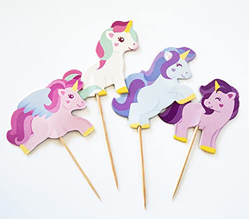 Unicorn 24 Cupcake Toppers By Red Fox Tail Inc #TOP1