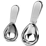 2 Pack SHENGQIDZ Stainless Steel Measuring Coffee Scoop 2&1 tablespoon Short Handle Tablespoon Measuring Spoons for Coffee Tea Sugar (15 ml & 30 ml)