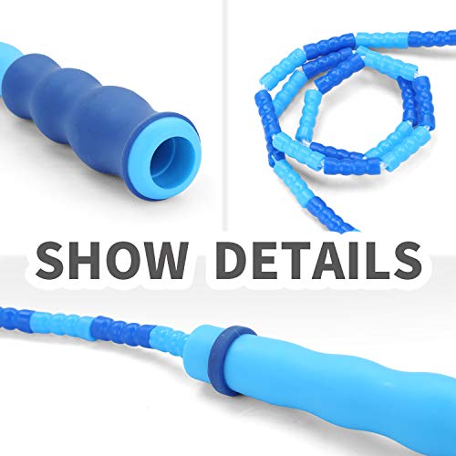 Fun-Here Jump Rope for Kids 4 Packs Fitness Workout Equipment Sports Plastic Soft Beaded Skipping Rope Adjustable Tangle Free Segmented Fitness Skipping Rope Training Keeping Fit for Women Men Kids - Thumbnail 2