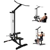 HulkFit LAT Pulldown Machine, LAT Tower with Adjustable Leg Support