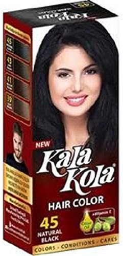 Kala Kola Hair Colour-Natural Black-45 with Olive Oil +Vitaman E x 2 Bottles