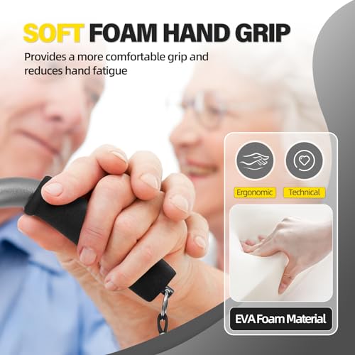 BeneCane Walking Cane Adjustable Cane with Offset Soft Cushioned Handle for Men & Women Lightweight Comfortable Extra Stability Base Mobility Aid for Men Women and Seniors - Thumbnail 2