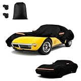 Car Cover for Chevy Corvette C3 1968-1982, Custom Fit Waterproof All Weather Full Car Cover, Windproof Outdoor Cover with Driver-Side Zipper Door
