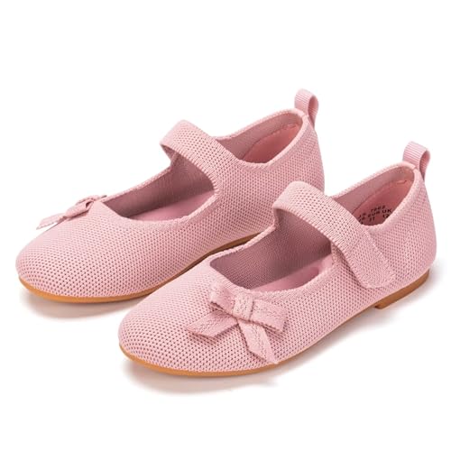 Frank Mully Girls Dress Shoes Mary Janes Girl Flats Slip On Ballet Flat Party School Shoes With Bow Toddler/Little Kid/Big Kid Pink thumb #1