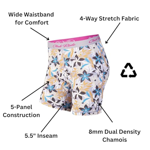 Club Ride Bermuda feminina Drift Chamois 12,7 cm – Nível 2 – Confortável, Elegante e Acolchoada para