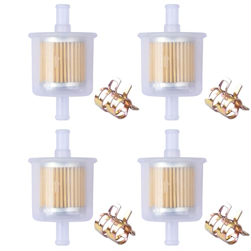 Universal Replacement Gas Inline Fuel Filters for Motorcycles Cars Trucks And Gasoline Powered Engines 3/8 Inch (Pack of 4)