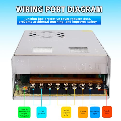 110V AC to 12V DC Transformer, 12V 500W 40A Switching Power Converter, Built-in Cooling Fan, with Various Power adapters.4
