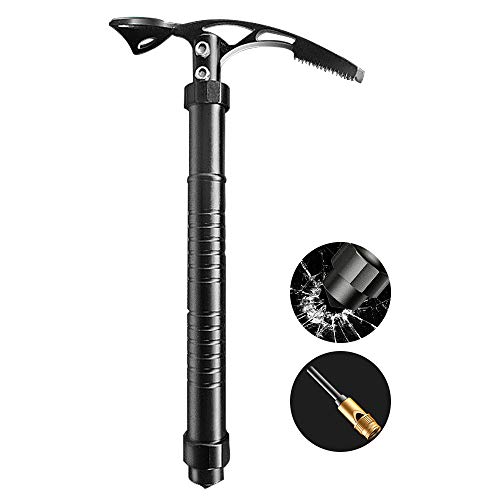 XIANGBAN Multi-Function Mountain Pick, Aluminum Handle with Whistle and Flintstone, Suitable Outdoor
