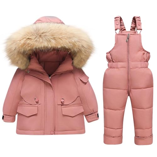 Combinaison de Ski Enfant Camouflage 1 Pièce avec Veste et Pantalon à Bretelles Amovible