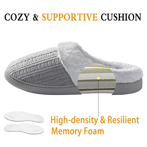 Amazon Essentials Women's Warm Cushioned Slippers For Indoor/Outdoor Grey, Size 9 #TOP3