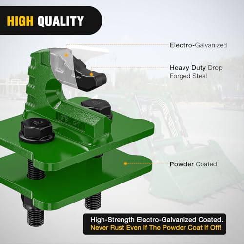 Image of Nilight 2PCS Tractor Bucket Grab Hook 3 /8'' Heavy Duty Drop Forged Steel Bolt On Zinc-Coated Cast Tow Max 15000 LBS Green
