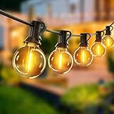 btfarm 15M Guirlande Guinguette Exterieur Avec Télécommande, Dimmable G40 LED Guirlande Lumineuse Exterieure, Etanche Ampoule Lumiere Electrique pour Jardin Terrasse Balcon Pergola Fête, Blanc Chaud