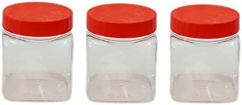 Sunpet J1500 Large Red Top Plastic Food Storage Canister Size 1500 ml, Pack of 6