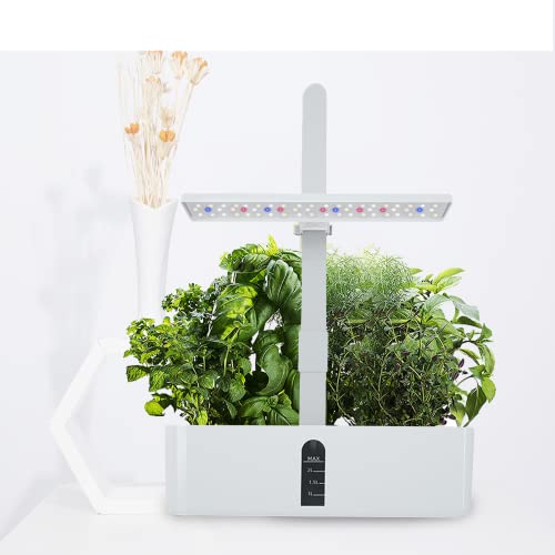 PanHuiWen Hydroponics Growing System 9 Pot Mini Jardín de Hierbas Interior con Luz de Crecer Gran Regalo para Niños Familiares Mamás Jardín