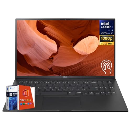 LG Gram 15 Touchscreen Business Laptop, Office 2024 Pro Lifetime, 15.6' FHD Touchscreen, Intel 16-Core Ultra 7-155H, 16 GB LPDDR5 RAM, 4 TB SSD, Backlit KB, Wi-Fi 6E, Lightweight, Windows 11 Pro