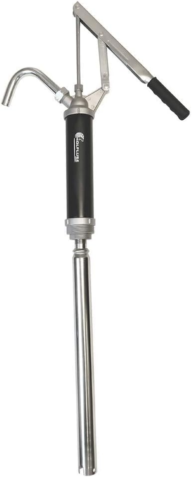 Wolflube Equipment Manual Oil Pump - Lever Action - for 15 to 55 gal Drum - Free Flow Rate 10 oz/Stroke