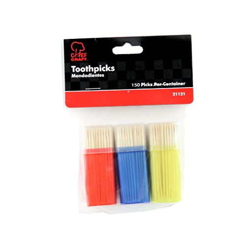 Chef Craft Select Bamboo Toothpick Holder with Toothpicks, 150 Count 3 Piece Set, Natural image 4