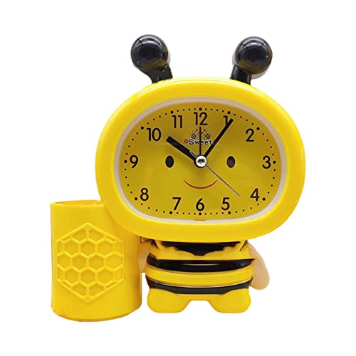 BaoFufc Reloj despertador con diseño de abeja, con diseño de caricatura, reloj despertador para escritorio, mesita de noche, decoración de mesa, para adolescentes