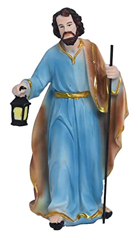 Image of KariGhar Resin Nativity /Crib Idols Set Of 15 Pieces [Pack - Mary, Joseph, Baby Jesus, Angel, 3 Wise Men, The Shepherd, 7 Animals], Multicolour, 5 Inch Set, A0095