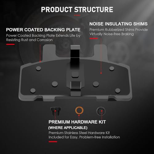 Image of cciyu D369 Front Ceramic Brake Pads Kits 4pcs fit For Dodge For Ram 1500,For GMC C1500,C1500 Suburban,C2500,K1500,K1500 Suburban,K2500,Safari,Savana 1500,Savana 2500,92-00 For GMC Yukon