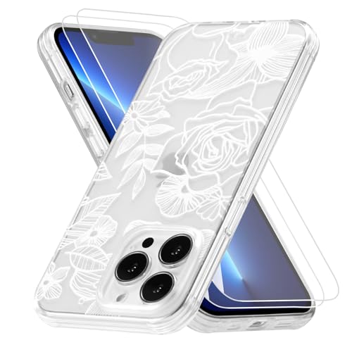 XIZYO Floral Case for iPhone 14 Pro Flower Rose Clear, White by XIZYO - Used condition - Image 9