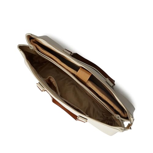 Image of Fastrack Structured Laptop Tote Bag for Women | Faux Leather Work Bag with 15-Inch Padded Sleeve, 3 Compartments, Utility Pockets, Zip Closure | Elegant Office and Travel Tote