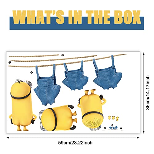 Cartoon Wall Stickers For Kids Room Self Adhesive Cute Characters Peel And Stick Wall Decals For Minions' Cute Decor Children Bedroom Playroom Nursery Living Room Decoration -Z447 #TOP1