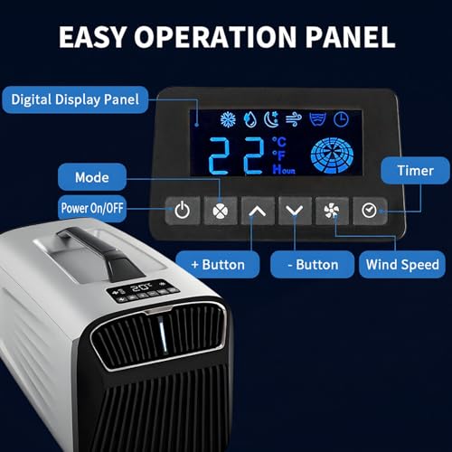 Condizionatore Portatile Da 420 W Per Camper - Nuovo Condizionatore Da Campeggio Con Deumidificatore/Timer 24 Ore, Raffreddamento Efficiente Da 1800 W E 6000 Btu, Fino A 10 M², Ultra Silenzioso - 7