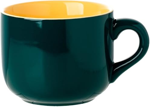 Large Capacity Ceramic Coffee Mug, 22 oz/650 ml Breakfast Mug and Soup Bowl with Handle Extra Large Cappuccino, Tea, Latte or Hot Cocoa Mug for Office and Home Use Green