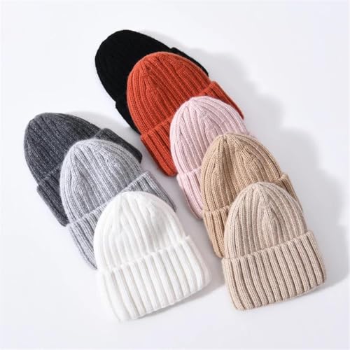 Winter Hats For Kids Thicken Cashmere Satin Bonnet Boy Girl Solid Color Beanie Cap2
