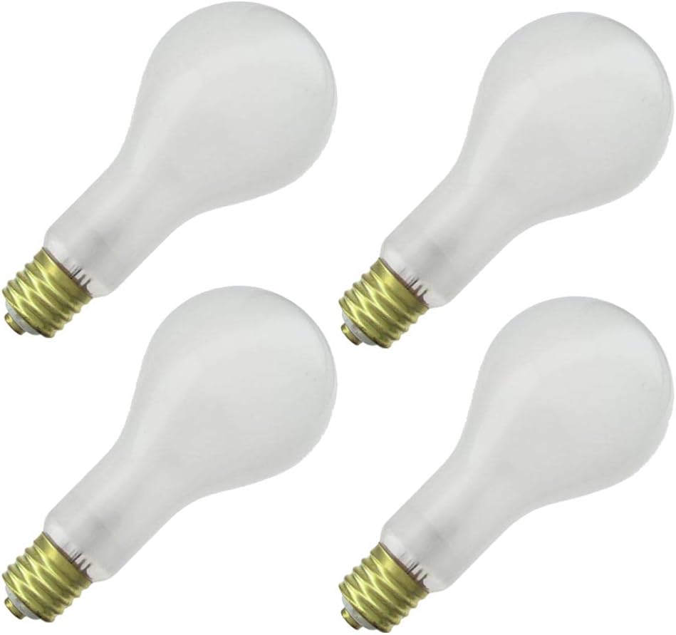 Industrial Performance 300PS35/IF 130V, 300 Watt, E39 Base, PS35 Frosted Glass Light Bulb (4 Pack)