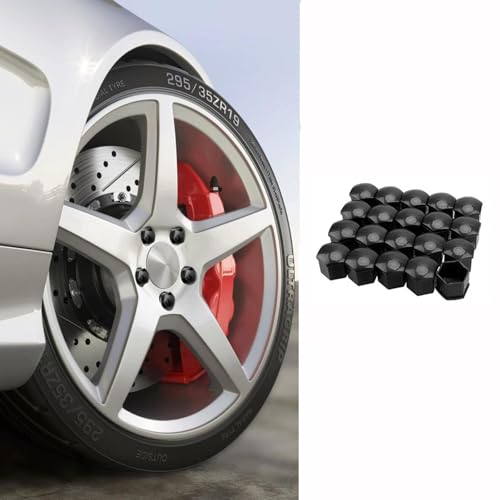 Radschraubenkappen 19mm 20 Stück Radmutterkappen 19mm Radschrauben Kappen Radmuttern Abdeckung Universal Reifen Mutter Covers Auto Schrauben Kappe Bolt-Abdeckkappe mit Entfernung Werkzeug für Autos